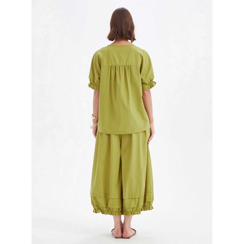 TIRELLI Ruffle Sleeve Lyocell Top image number 5